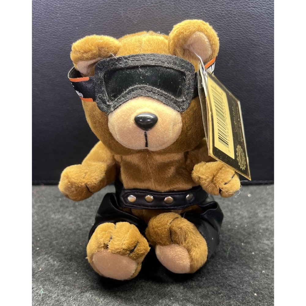Vintage 1999 Harley-Davidson Bean Bag Plush 6" Teddy Bear Motorhead